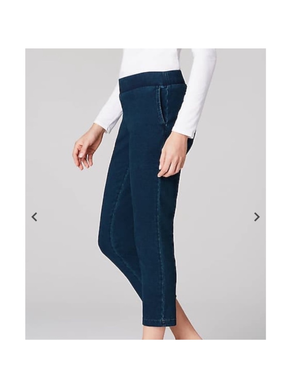 J. Jill Slim Cropped Pull-On Pants in Deep Teal